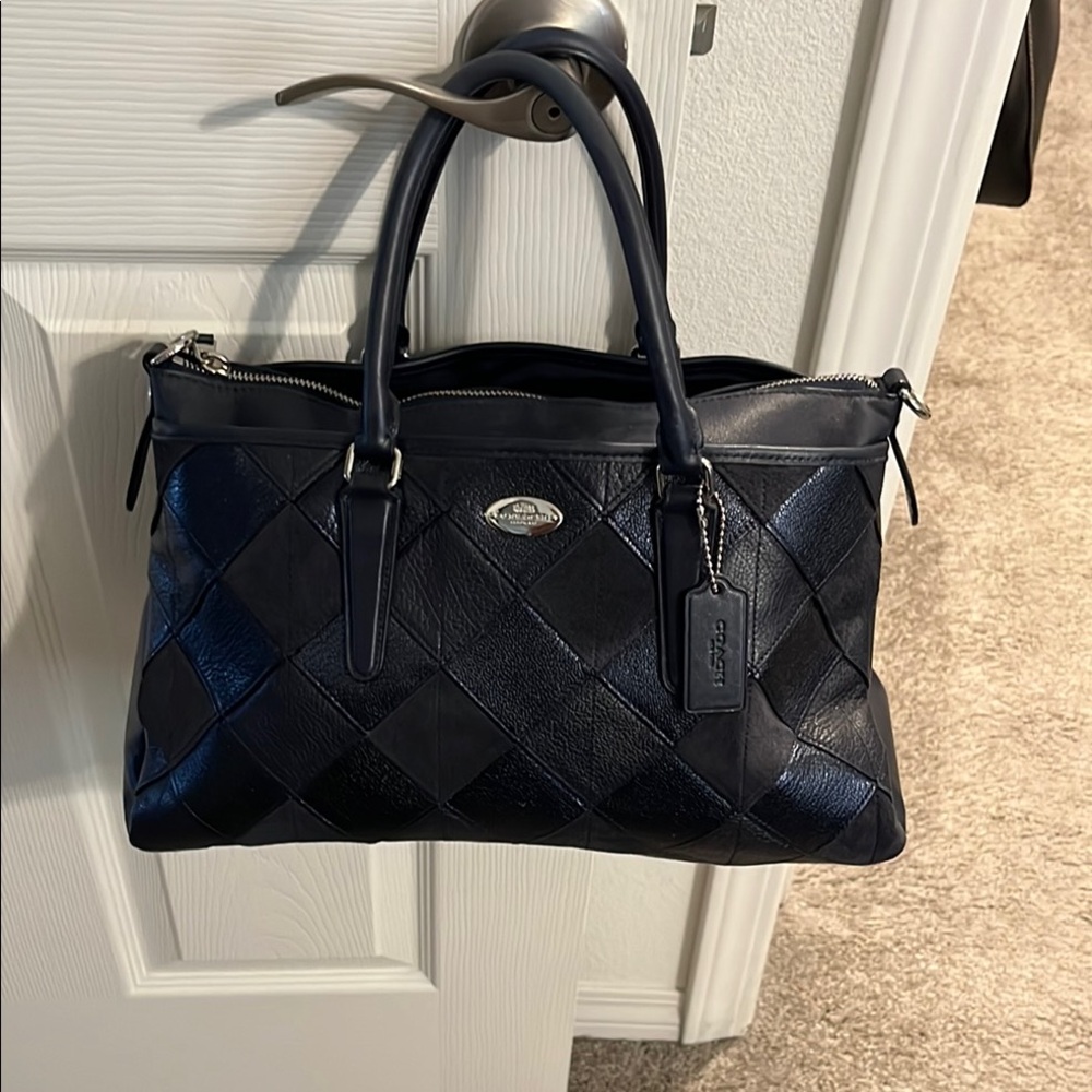 Coach Navy Blue hand bag